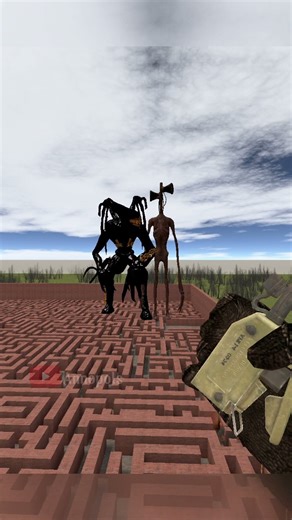 Giant Inkfell vs Siren Head in Maze 😱#short #gmod #garrysmod #shortvideo #shortsfeed