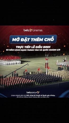 Beta Cinemas Mở Thêm Phòng Chiếu Lễ Kỷ Niệm 80 Năm