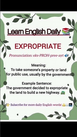 Expropriate Meaning | Advanced English Word #shorts #learnenglish #education #dailyenglishdose