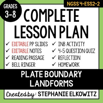 4-ESS2-2 Plate Boundary Landforms Lesson | Printable & Digital