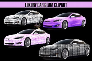 Car Clip Art-luxury Car Glam Clipart-valentines Day Clip Art - Etsy