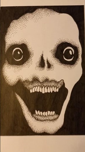 how to draw a horror face #art #creepy #drawing #horror #shorts