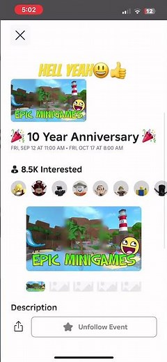 Epic minigames 10th anniversary event releasing on September 12th #epicminigames #roblox