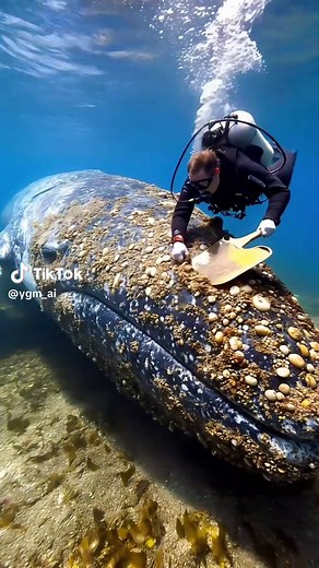 Cleaning a Giant Whale: Diver’s Remarkable Journey