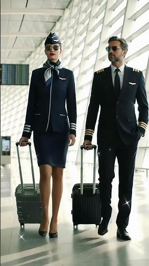 Air Lady Jet & Captain | Stylish Sci-Fi Airport Walk Cinematic 🌹