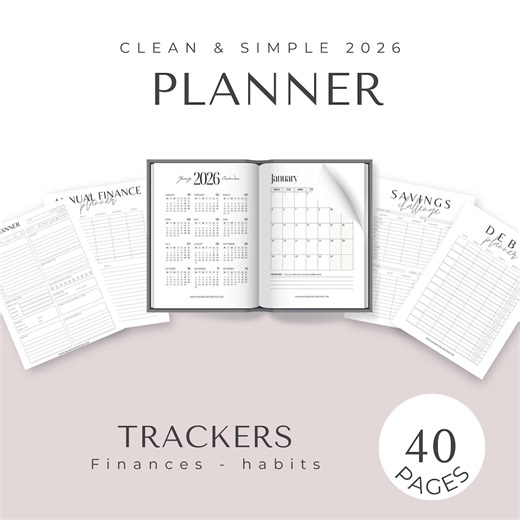 2026 PDF Planner - Digital or Printable - Clean and Easy to Use - Etsy