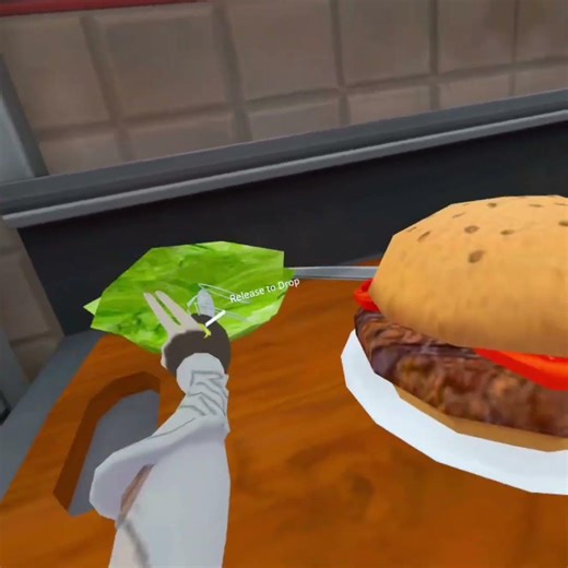 cooking up a burger and onion rings in VRChat #vrc #vrchat #shorts