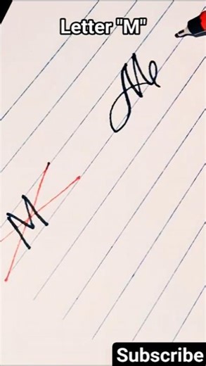 Easy "M" #handwriting #calligraphy #lettering #shorts #satisfying #cursive #penmanship