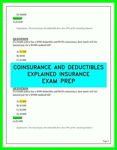 Insurance Exam Prep COINSURANCE AND DEDUCTIBLES EXPLAINED | Simple Guide for Insurance Exams26