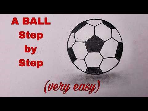 Art video || How to draw a Football step by step (very easy)