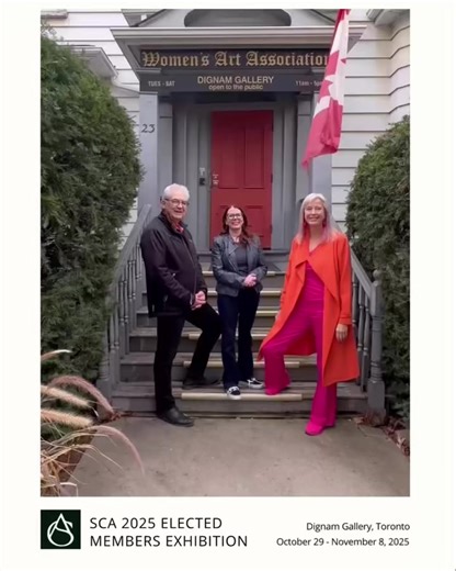 The RECEPTION! On Saturday November 1, the SCA hosted the Opening Reception for the SCA 2025 Elected Members Exhibition! WOW … what a sensational event! Held in person at the spectacular Dignam Gallery (23 Prince Arthur Avenue, Toronto) the Opening Reception/ Award Ceremony was a glorious celebration of some of the Canada’s finest artists! To a standing room only audience, Nancy Overbury (@nancyjeanoverbury), SCA President, and Kate Taylor (@katetaylorartist), SCA Vice-President presented a reco