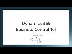 D365 Business Central 101: Customer List