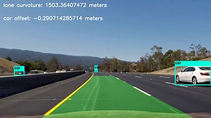 opencv lane detection with yolov3 vehicle detection