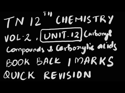 TN SCERT 12th Chemistry Book Back One Marks(Volume 2 Unit 12)Quick Revision