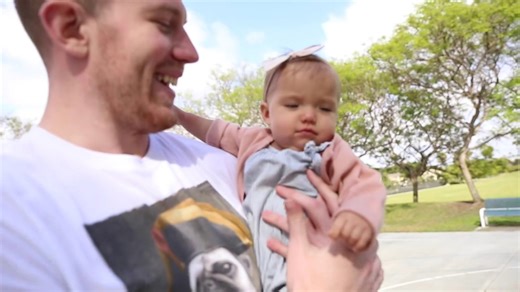 7-Foot Man Teaches Baby Basketball