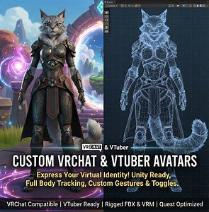 CUSTOM Vtuber Model (live2d & 3D) and Vrchat Avatar | Full Body Tracking, Toggles for Streaming - Etsy
