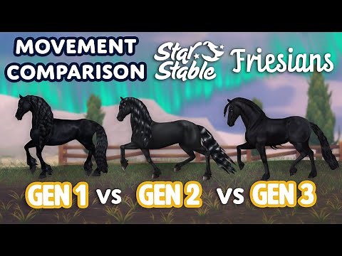 Comparison of all Friesian models | Side by side gaits | Star Stable Online⭐️