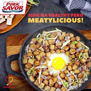 Tofu is a rich source of protein. I-surpise ang family with this new and exciting recipe! Ingredients: 3 tablespoons cooking oil, palm oil 2 blocks tofu, firm 2 pieces red onion, diced 10 cloves garlic, minced 1/2 tablespoon ginger, thinly sliced 1 piece green chilli, thinly sliced 1 can liver spread 1 pack PORKSAVOR® All-In-One Seasoning Mix 1 tablespoon sugar 1 tablespoon soy sauce 1/4 teaspoon black pepper 1 piece chicken egg Procedure: 1. FRY tofu blocks until brown and crispy. Drain excess 