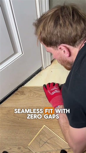 The Secret to Perfect Flooring Cuts! 🛠️ #flooring #diy #fyp