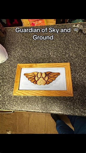 Finished this paw and wings intarsia today. No specific meaning behind it — the design just spoke to me and fit the piece of ply perfectly. Oiled and finished, letting the grain do its thing. #intarsia #woodart #woodworking #handmade #woodworker