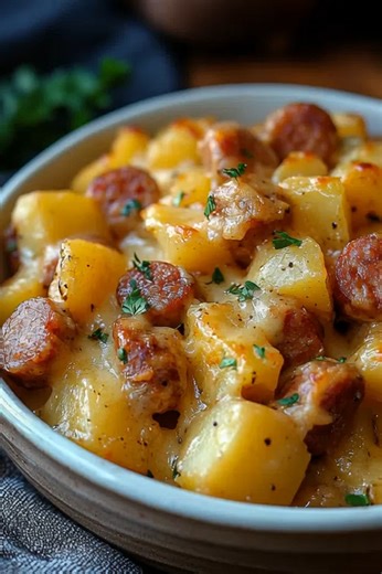 Kielbasa Sausage Cheesy Potato Casserole 🧀🥔🌭 Smoky kielbasa, tender potatoes, and creamy cheddar sauce come together in this hearty casserole. It’s rich, cheesy, and baked to golden perfection for the ultimate comfort meal. Ingredients: 3 cups of russet potatoe 1 pound of smoked kielbasa sausage 2 cups of shredded sharp cheddar cheese Recipe in the Coʍʍеոτ 👇 | Recipes by banana