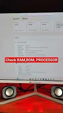 How to Check Ram Rom Processor in Windows 11 | Check Ram in Pc