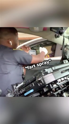 Cop pranks his colleague with fart spray 😂