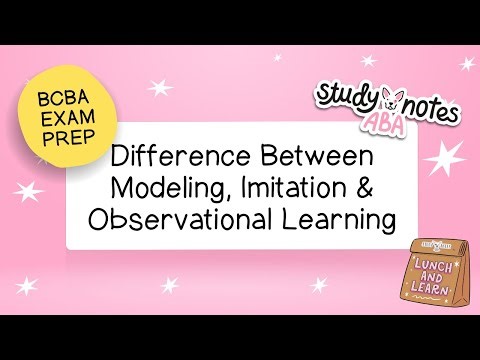 BCBA Exam Prep: Difference Between Modeling, Imitation & Observational Learning
