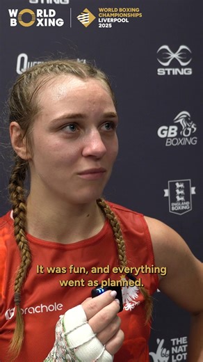 🇵🇱 Poland's Olympic silver medallist, Julia Szeremeta, talks through her win in the first bout of session eight. Watch the rest of the session live and for free right now at: https://worldboxing.org/watch-the-world-boxing-championships/ #TimeForWorldBoxing #WorldBoxingChampionships | WORLD BOXING