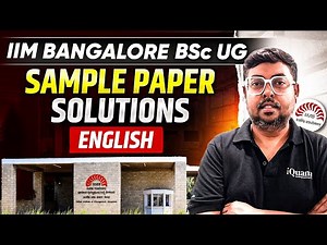 IIM Bangalore BSc UG Sample Paper Solutions | IIM Bangalore