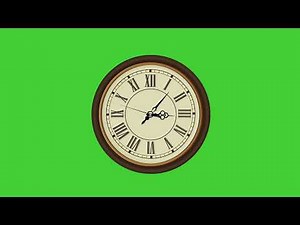 180 Minutes Vintage Wall Clock Face with Roman Number on Green Screen Background | HD | ROYALTY FREE