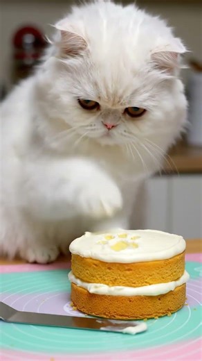 Cat making cakes
