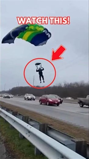 Skydiving Mishap Sends Jumper Into Busy Highway, Caught on Camera