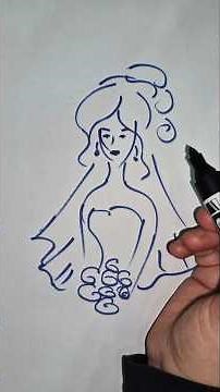 Let's draw a simple bride. #bridedrawing #drawing #shorts