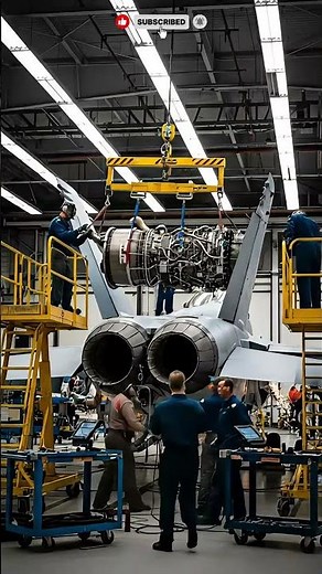 Ensuring Perfection: Final Engine Inspection of the Fighter Jet! 🔥🛠️ #jet #jetpower #shorts