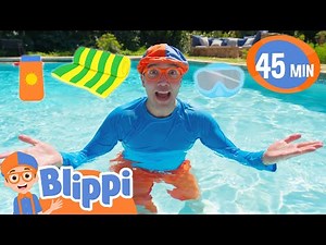 Summer Fun Pool Party with Blippi! | Educational Show for Kids | Learn Outside Activities