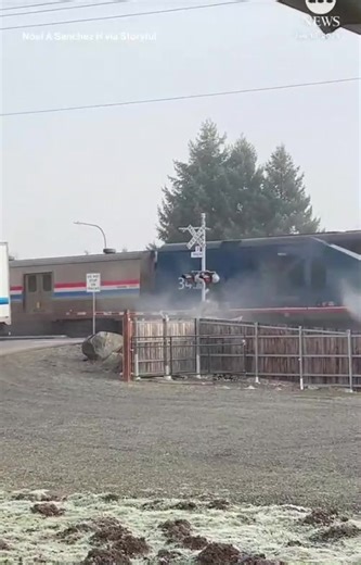 *Amtrak Archive - Crash!* In January, 2025 in a sleepy neighborhood in Washington state, a truck driver who said he made a wrong turn wound up on some tracks....and am Amtrak train was a-coming. The driver and his team-driver partner bailed from the stalled truck, and were able to see the newly-painted Amtrak engines slam into their cab, obliterating it in a shower of metal and plastic debris. - Footage sent to me by a follower (I feel like he's my dealer, now. Hahaha!). I googled and confirmed 