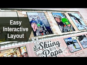 9 Photos on an Interactive Scrapbook Layout | Ski Trip Scrapbooking Idea