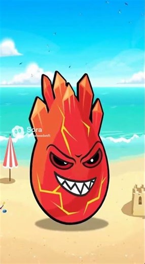Lava Red Enjoying The Day At The Beach | AI Sora