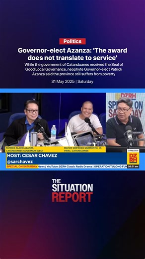 47K views · 795 reactions | Hindi naman maitatanggi na nakatanggap ng Seal of Good Local Governance ang probinsya ng Catanduanes sa pamumuno ni outgoing Gov. Joseph "Boboy" Cua. Kaya lang, sabi ni Governor-elect Patrick Azanza, malaking problema pa rin ang kahirapan at kagutuman sa kanilang probinsya – bagay na hindi anya tugma sa nakuhang parangal sa talagang serbisyo publiko. #SpecialOnSaturday #TheSituationReport | The Situation Report | Facebook
