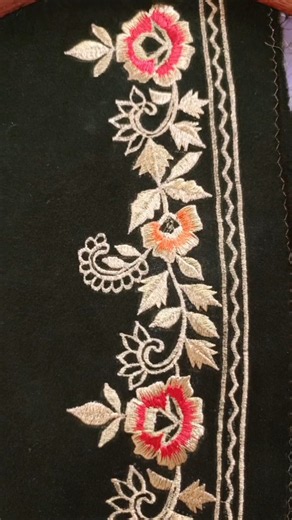#shorts | #embroidery #sewing #diy Stunning Machine Embroidery Ghera Design: Tilla & Thread Work
