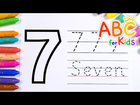 Learn how to write number 7 with yellow pen | Identifying Number for kids | Videos for Preschoolers