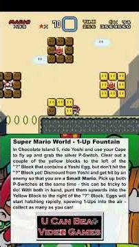 U Can Beat Video Games - Super Mario World - 1-Up Fountain