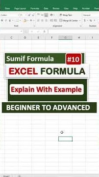 SUMIF Formula in Excel | MS Excel - SUMIF Function | upciss Prime | #excel #shorts #exceltutorial