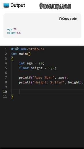 Day 3 of learning ““Variables store the data that powers ” 💻✨ #CodeWithMannu#CProgramming