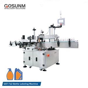[Hot Item] Máquina etiquetadora de doble cara Gosunm, máquina etiquetadora de frente y reverso, máquina etiquetadora de botellas cuadradas, etiquetadora de aceite