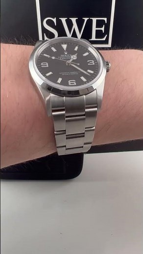 Rolex Explorer I Black Dial Stainless Steel Mens Watch 14270 Wrist Roll | SwissWatchExpo