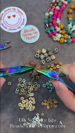 How to CRIMP! Basic Bead Stringing Necklace Design Tutorial DIY beading KIT www.beadsmakemehappy.com