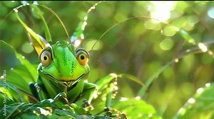 grasshopper on a leaf ,generative ai