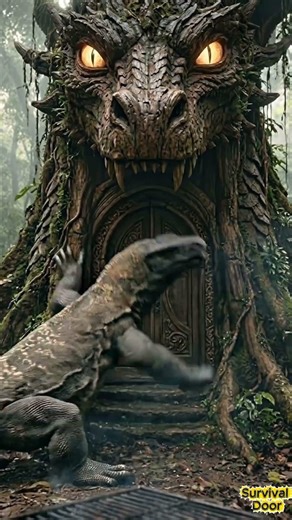 POV: Grandma’s Hidden Bunker. How Does Grandma Survive Komodo Dragon ? 🐉❄️ #yakutia #snow #animals